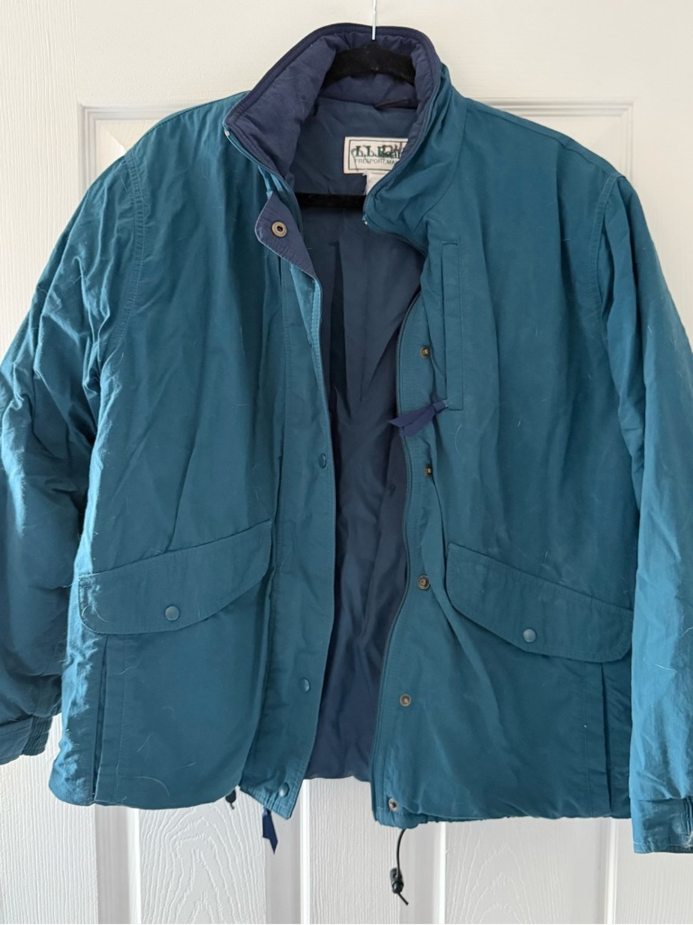 Vintage L.L. Bean Gore-Tex Jacket Teal Blue Outdoor Coat Made in USA